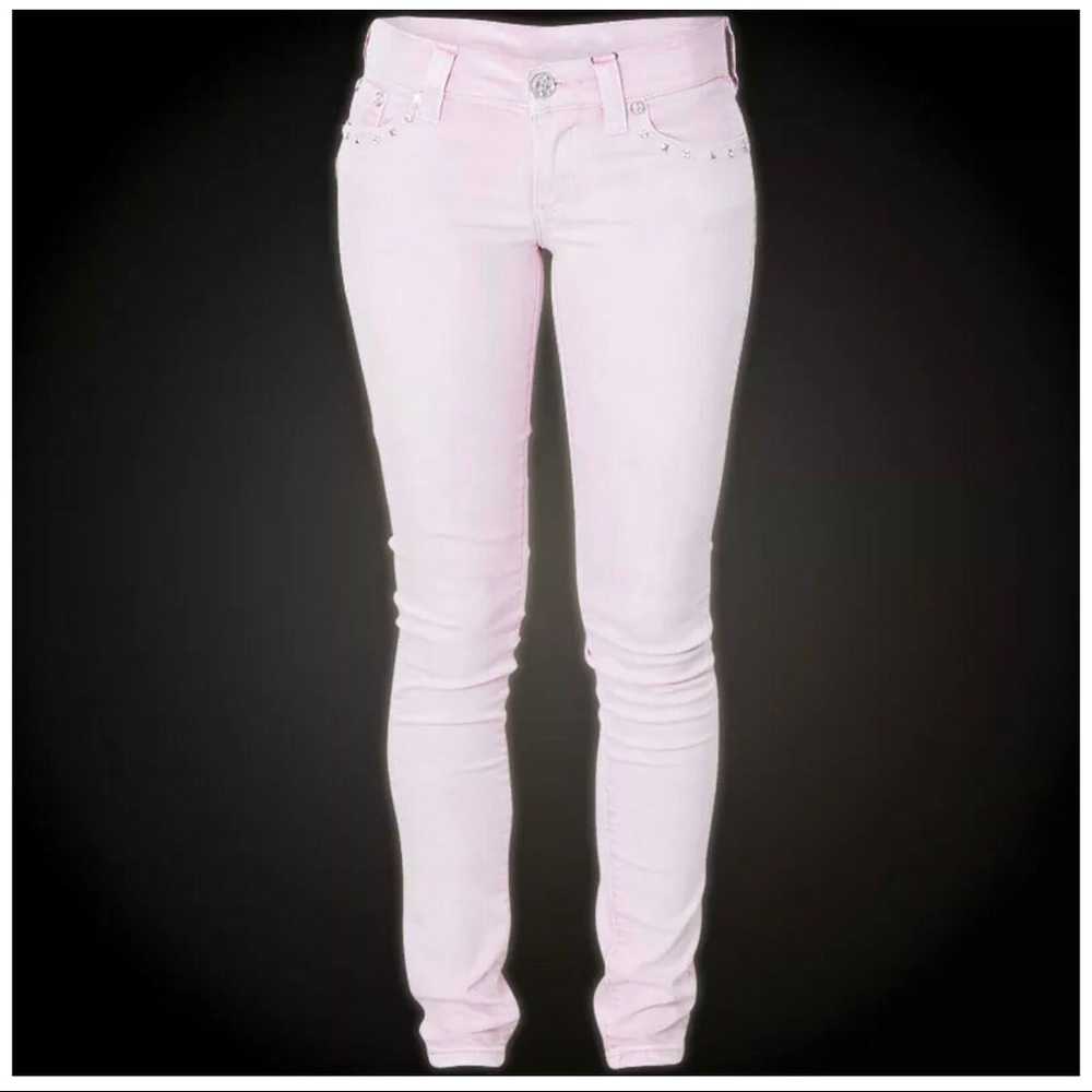 AFFLICTION Women's Denim Jeans Raquel Maxine Pink - Picture 5 of 9
